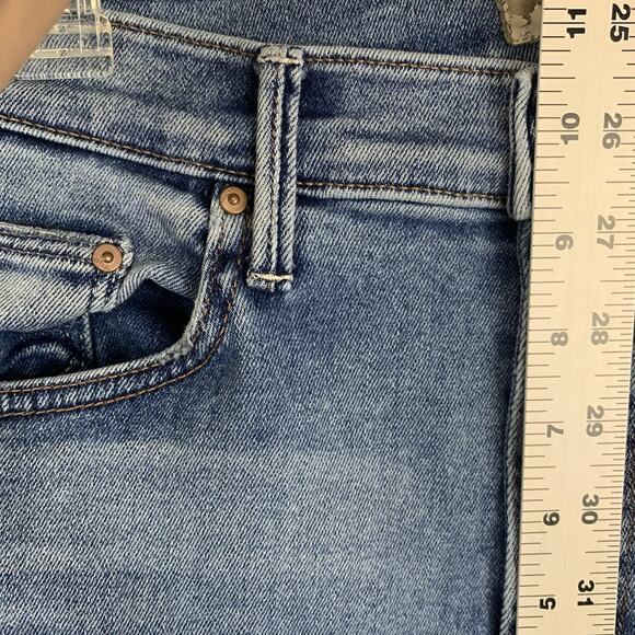 Mother Jeans Womens 30 Denim Insider Crop Step Fray Juicin High Rise Raw Hem - Picture 7 of 8